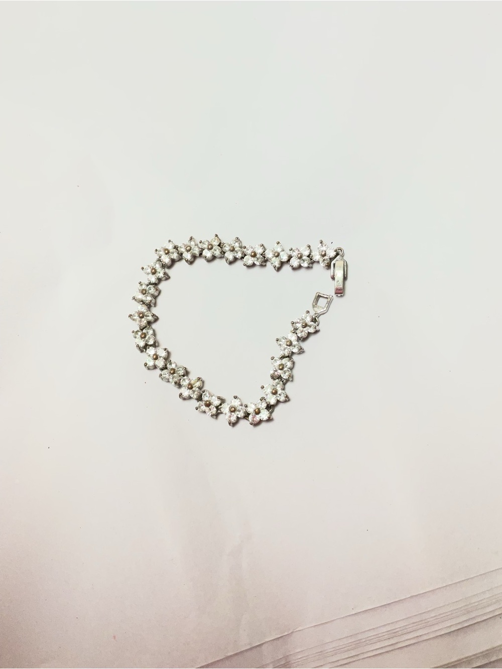 Elegant Silver & Gold Floral Bracelet